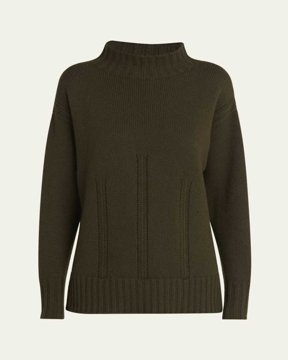 Mock-Neck Wool-Cotton Sweater